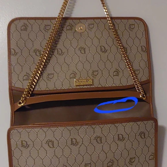 Christian Dior Signature Honeycomb Monogram Purse With Original Chain Strap - Picture 12 of 16